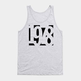 1978 Funky Overlapping Reverse Numbers for Light Backgrounds Tank Top